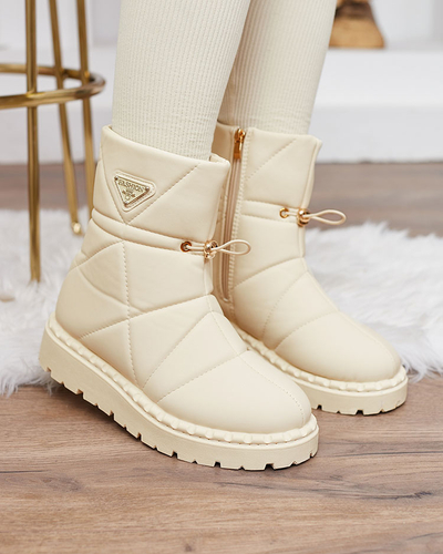 Royalfashion Кремовые женские сапоги a'la snow boots Oterika