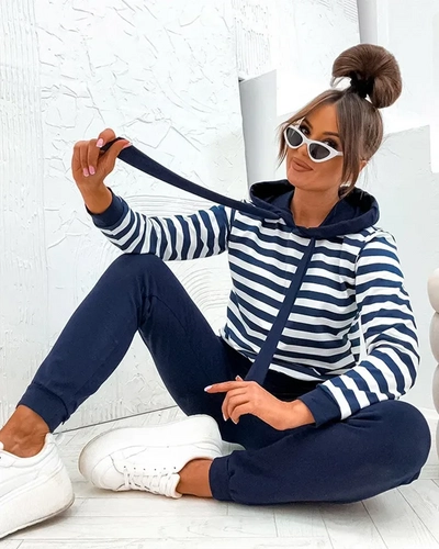 Royalfashion Women's striped cotton set