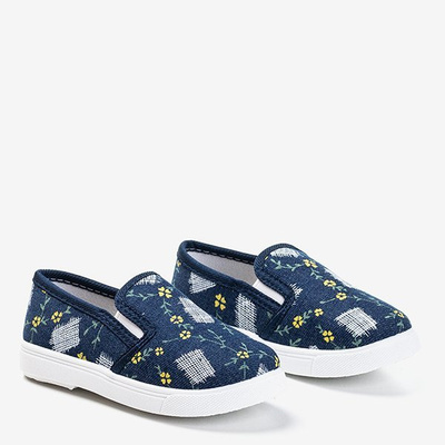 Navy blue children's slip - on sneakers Inga - Footwear