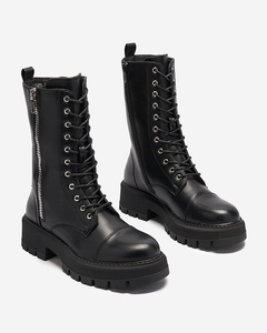 Black women's high worker boots Serisis- Footwear