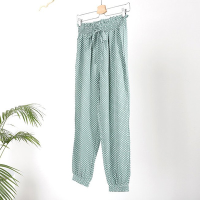 Women's green polka dot trousers PLUS SIZE - Clothing