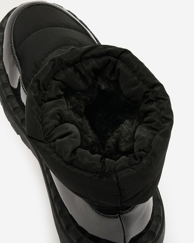 Royalfashion Women's slip-on snow boots in black color Ireda