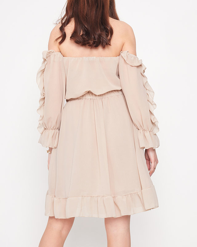 Женское бежевое испанское платье - Одежда