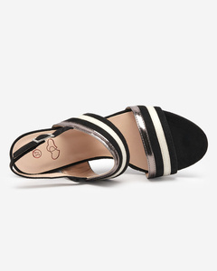 Black and white women's eco suede Zebora sandals - Footwear