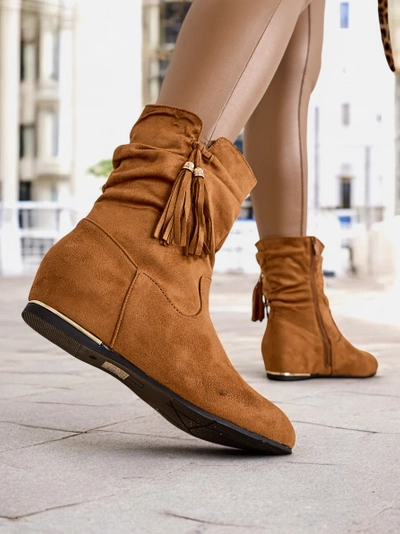 Royalfashion Eko - suede ankle boots on a covered wedge Lovely