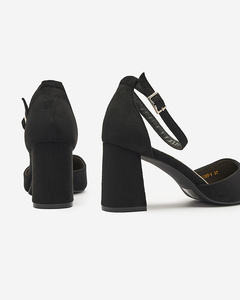 Black women's pumps on a post Derra - Footwear