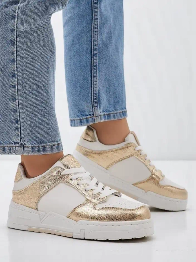 Royalfashion Women's sporty sneakers on a thicker sole Golden Hour