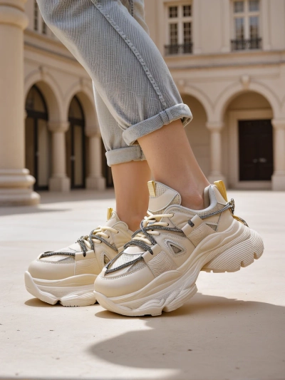 Royalfashion Women's Sneakers on a Thick Sole Reterri