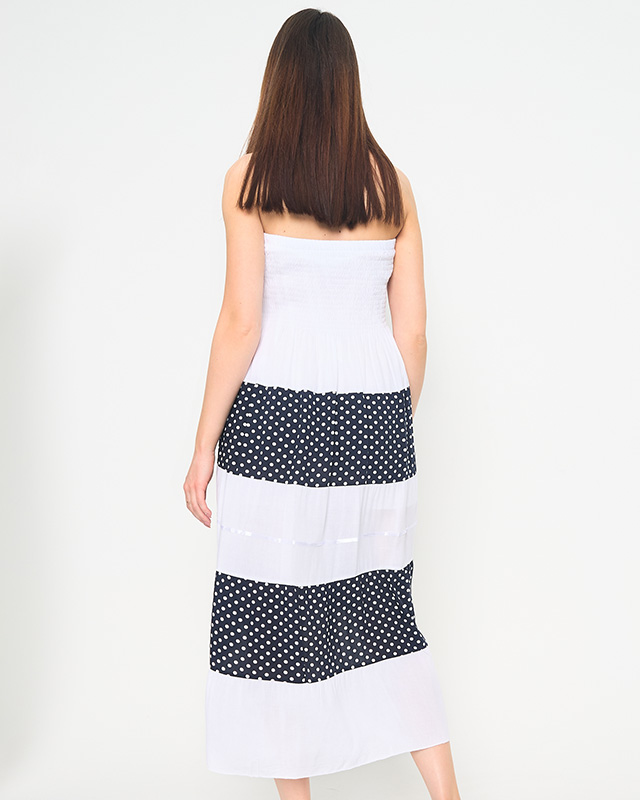 White polka dot maxi skirt PLUS SIZE - Clothing