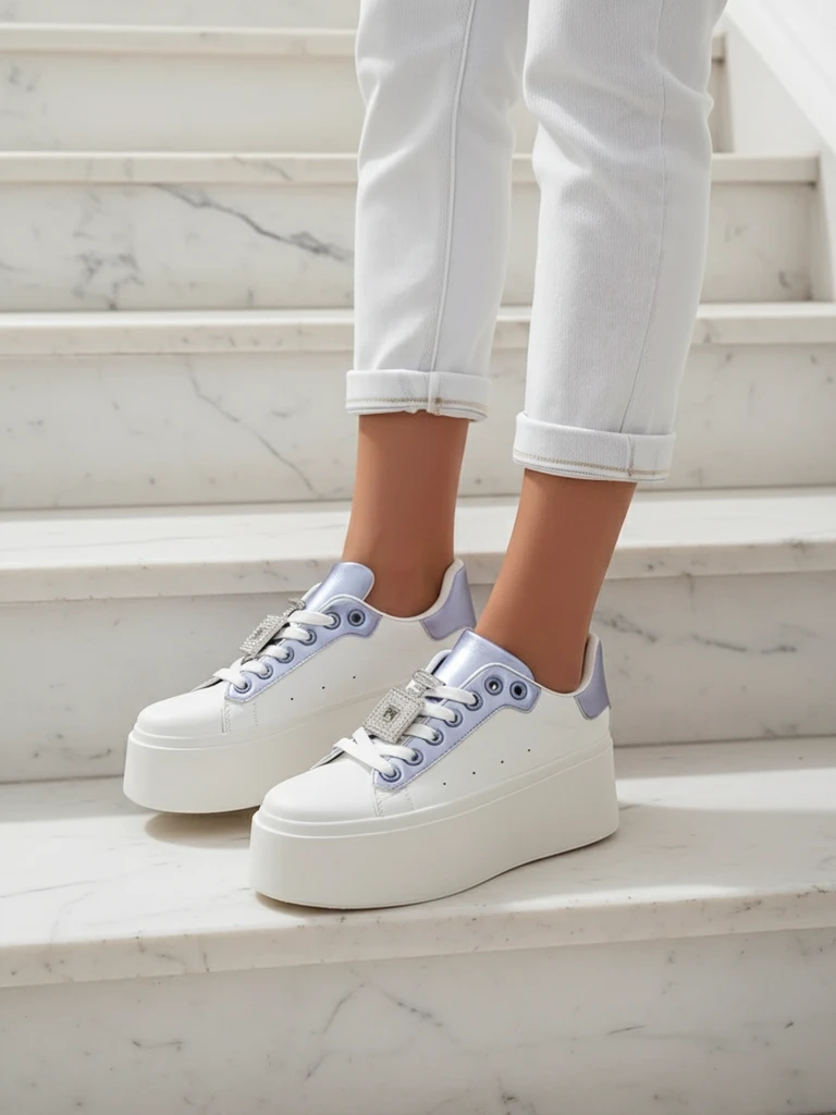 Bella Corsa Ecru Handmade Women's Sneakers