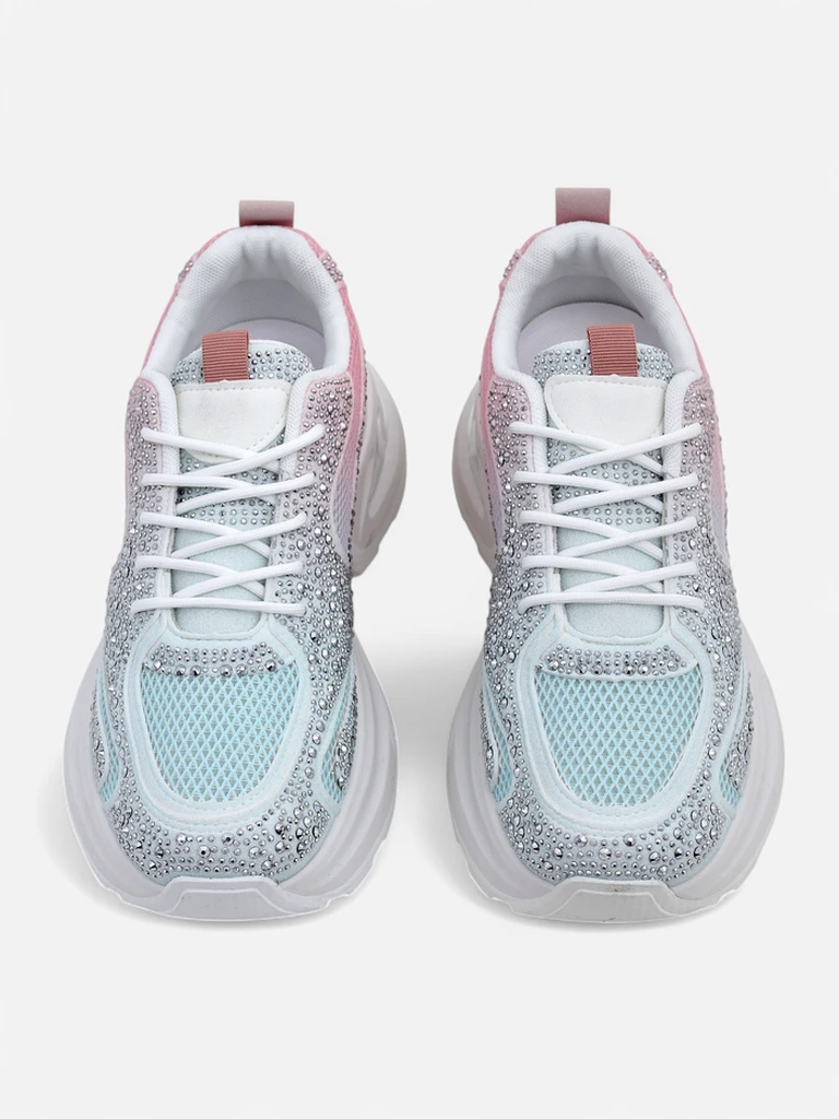 Royalfashion Women's sports sneakers with rhinestones Bloss