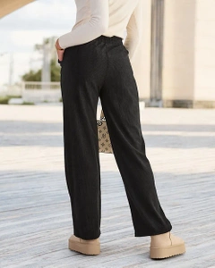 Royalfashion Women's corduroy fabric pants in black