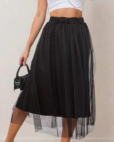 Royalfashion Women's double-layered midi skirt