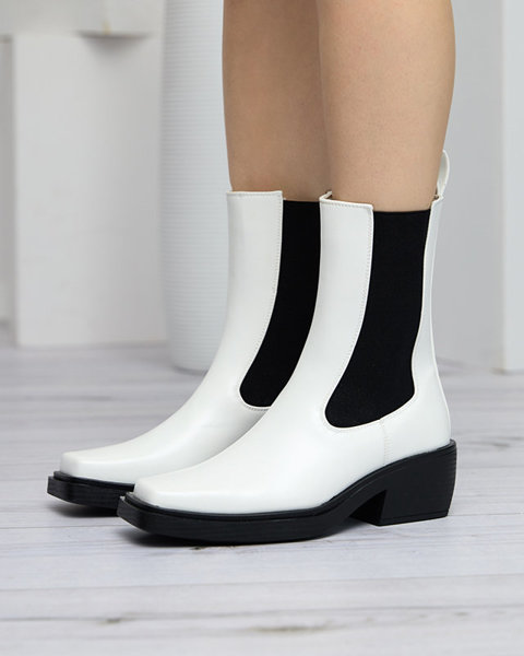 White women's high slip boots Darran - Footwear