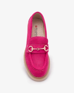 Fuchsia openwork women's moccasins with chain Imerila - Footwear