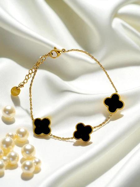 Aurelia Nero Fiore paauksuoto chirurginio plieno apyrankė