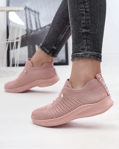 Women's fabric sports shoes in pink Sedmo- Footwear