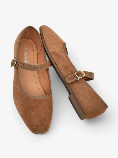 Royalfashion Women's eco-suede ballet flats with strap Ernie