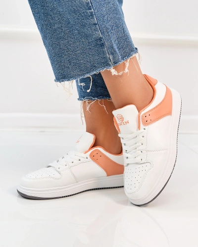 Royalfashion White and orange women's sports shoes Elevace