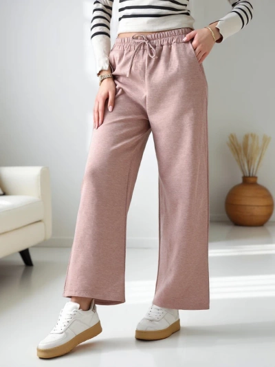 Royalfashion Women's Wide Woven Jersey Pants