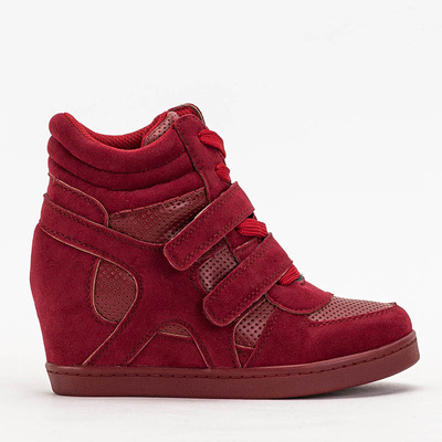 Maroon girls' sneakers on a covered anchor Janomi - Footwear