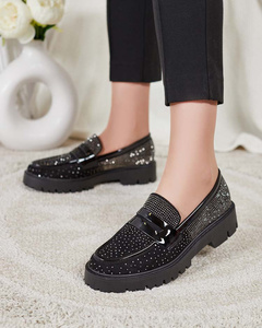 Royalfashion Women's moccasins with zircons Shineshine