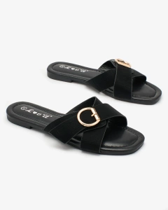 Royalfashion Black women's flip-flops with embossing Koceva