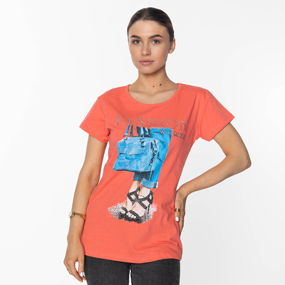 Coral Women's Printed T-shirt - Clothing