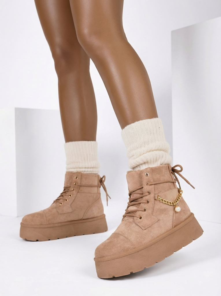 Royalfashion Women's lace-up Woruces boots