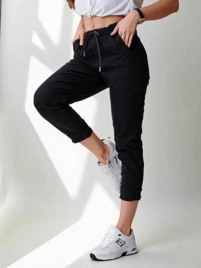 Royalfashion Women's viscose skinny pants with a tie at the waist