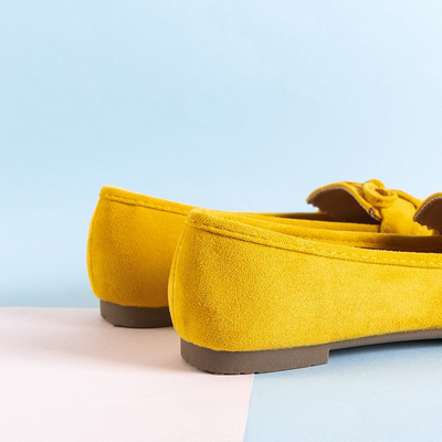 Yellow women's moccasins with a bow Gasioa - Shoes