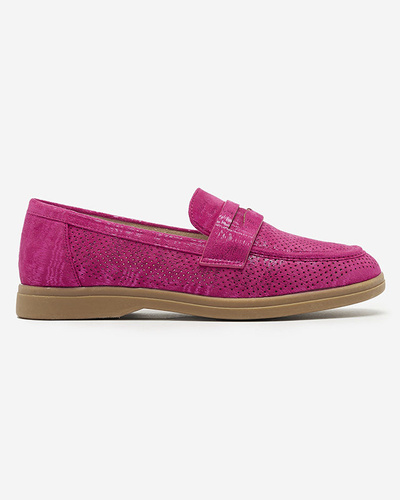 Fuchsia openwork women's moccasins with shiny finish Idesa - Footwear