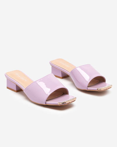 Violet varnished slippers with low heels Keripse - Footwear