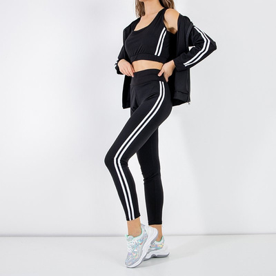 Black women's 3-piece sports set - Clothing