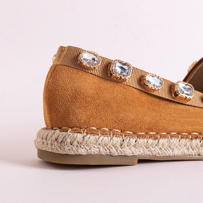 Women's espadrilles with camel Wamba crystals - Footwear