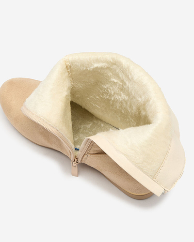 Royalfashion Бежевые сапоги из эко-кожи со скрытым якорем Lovely