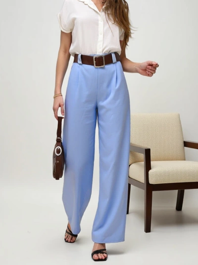 Royalfashion Wide women’s trousers with a belt