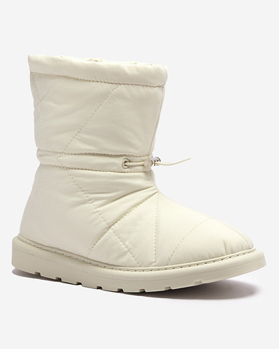 Beige women's insulated boots a'la snow boots Kaliolen - Footwear