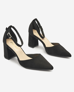 Black women's pumps on a post Derra - Footwear