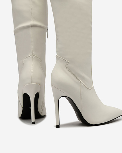 Royalfashion White women's Teritis stiletto boots