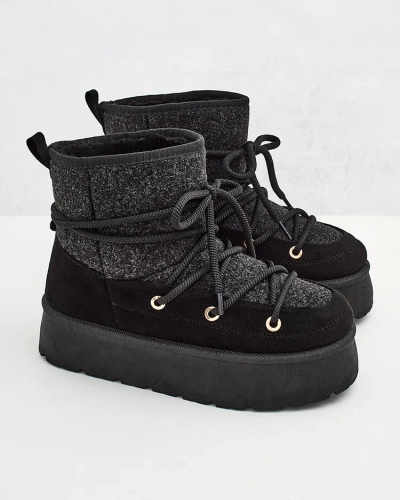 Royalfashion Women's lace-up Filori snow boots