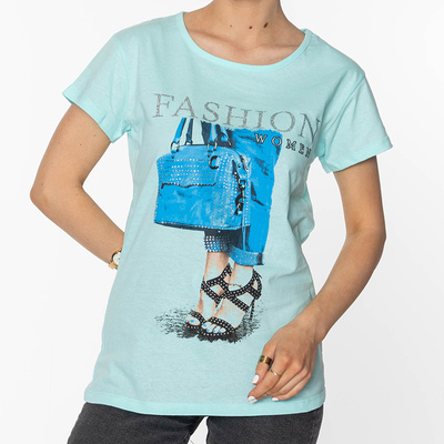 Mint Women's Printed T-Shirt - Clothing