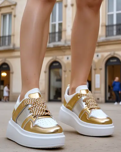 Royalfashion Women's platform sports sneakers Gevigos