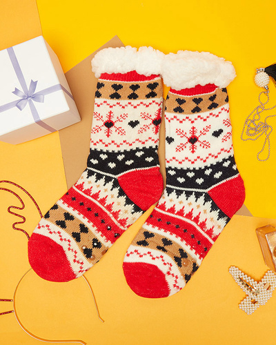 Colorful women's socks with Christmas pattern - Underwear