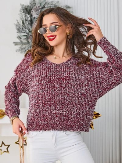 Royalfashion Women's sweater with shiny thread