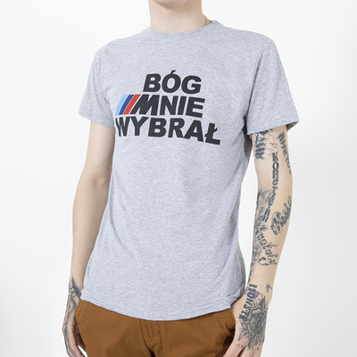 Men's gray cotton t-shirt with print - Clothing