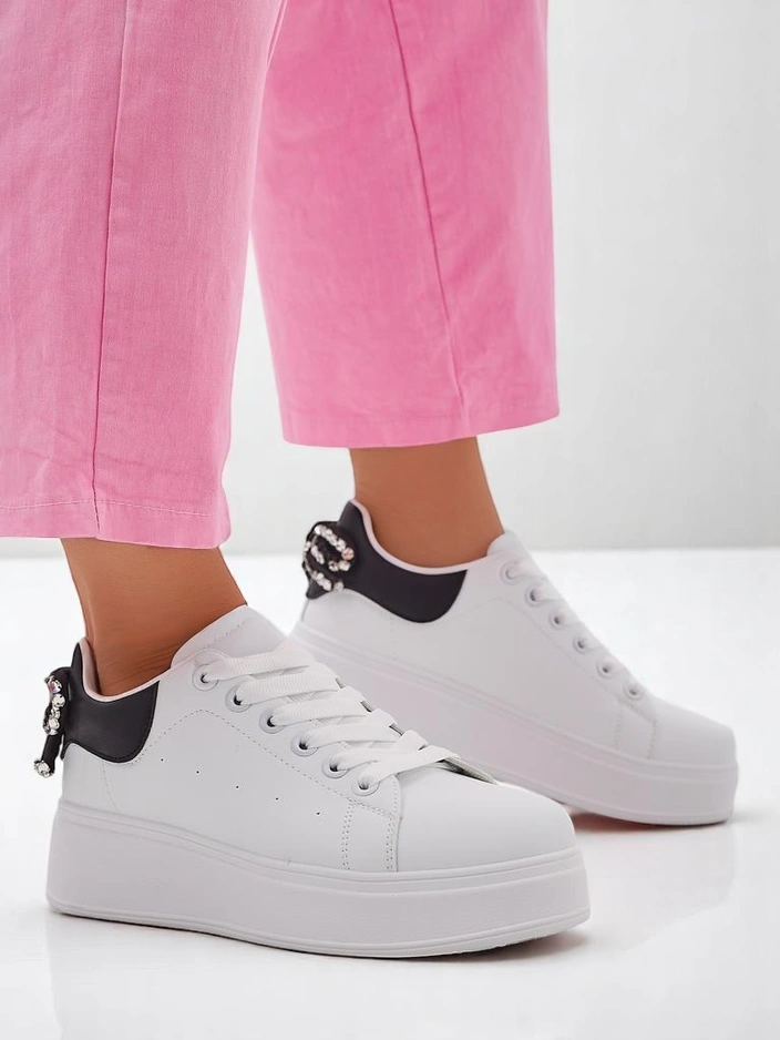 Royalfashion Women's sporty platform sneakers Ribbon Bow