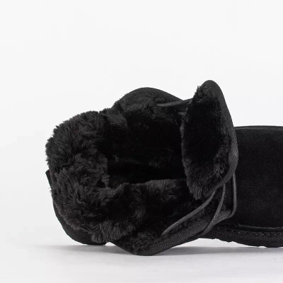 OUTLET Melni bērnu īsie šņorzābaki sniega zābaki Tibilis- Apavi