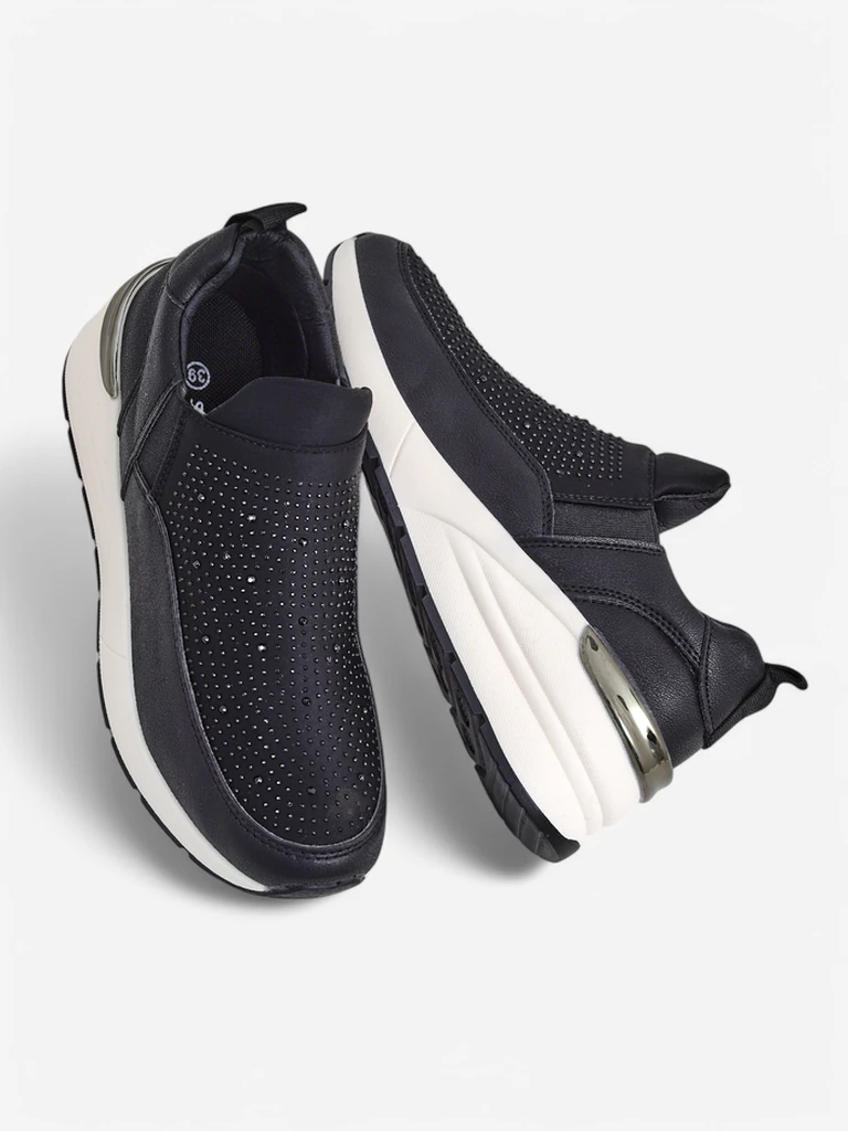 Royalfashion Slip-on women's sports shoes with rhinestones Elera