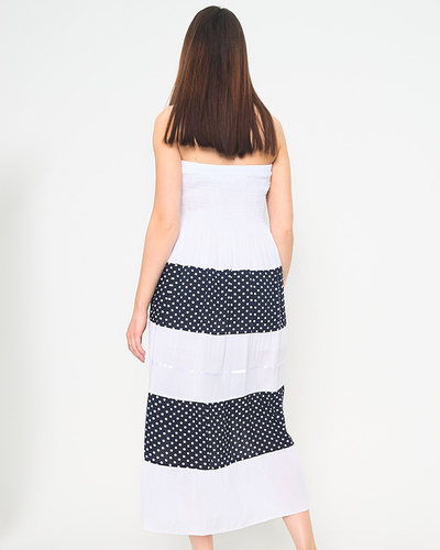 White polka dot maxi skirt PLUS SIZE - Clothing